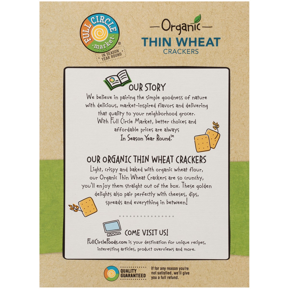 slide 8 of 9, Full Circle Market Thin Wheat Crackers, 5.5 oz