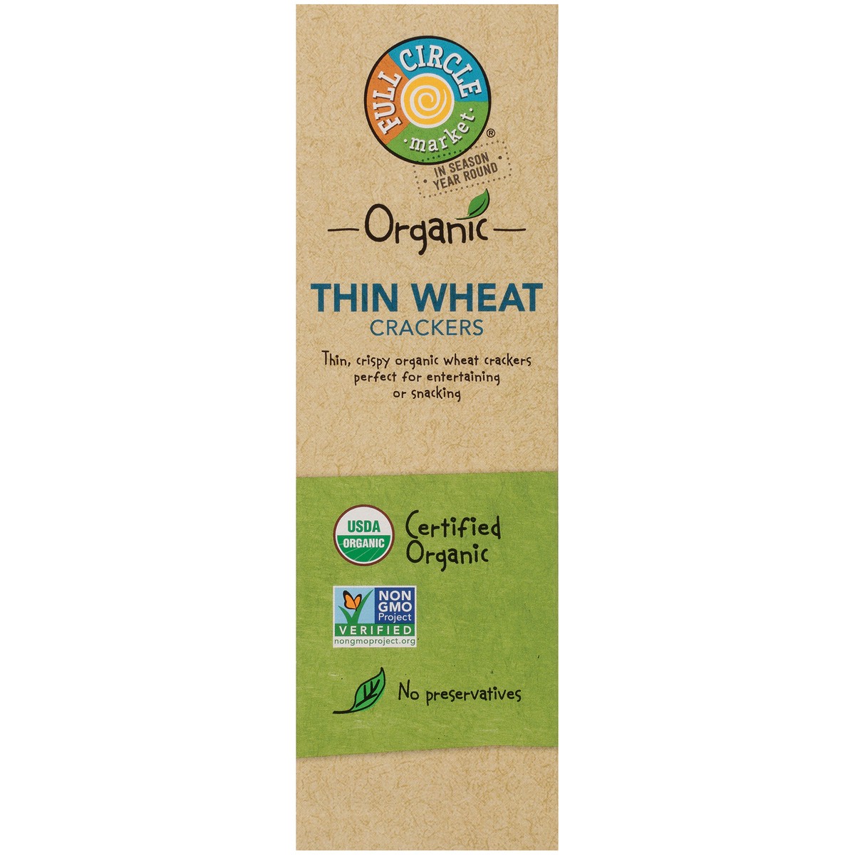 slide 3 of 9, Full Circle Market Thin Wheat Crackers, 5.5 oz