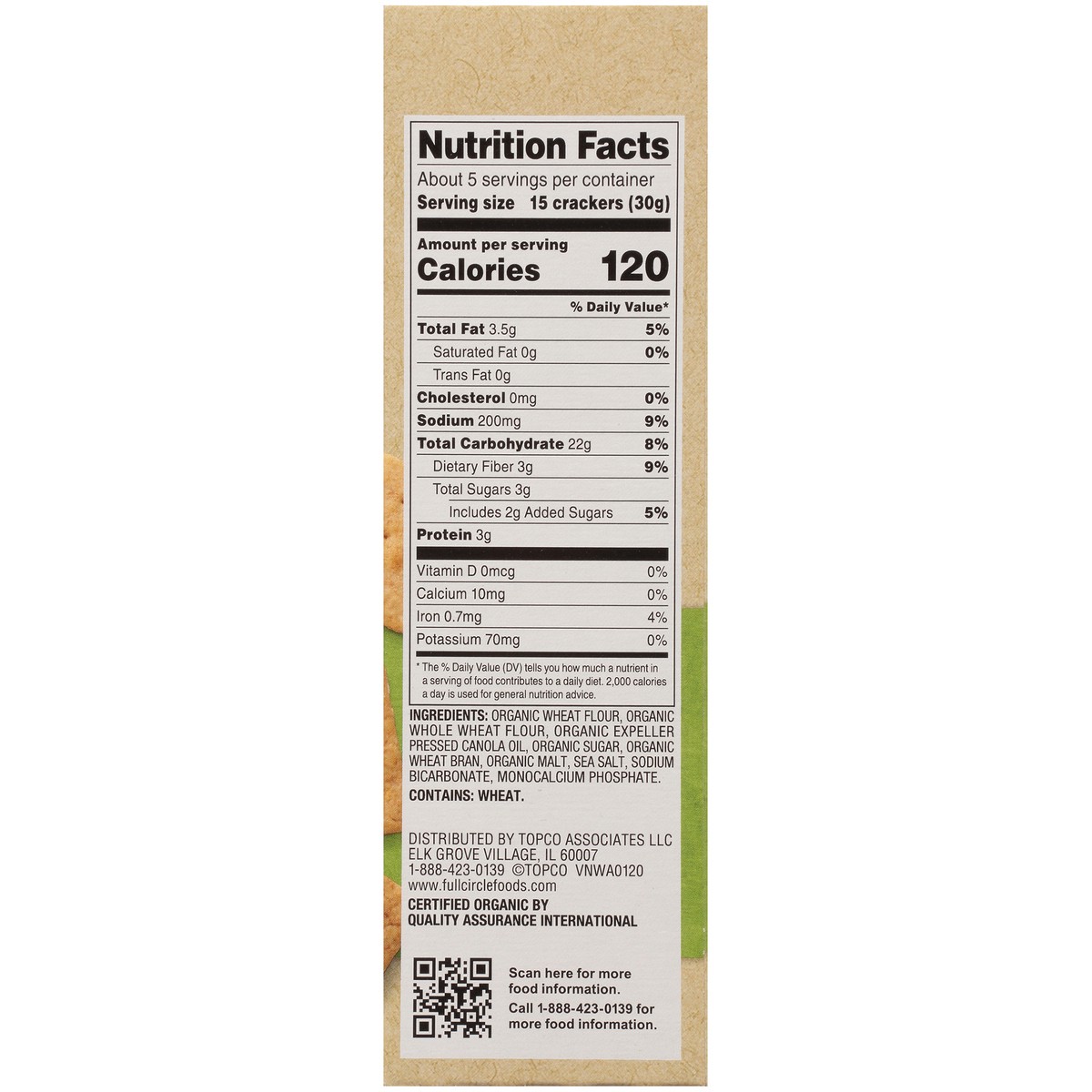 slide 4 of 9, Full Circle Market Thin Wheat Crackers, 5.5 oz