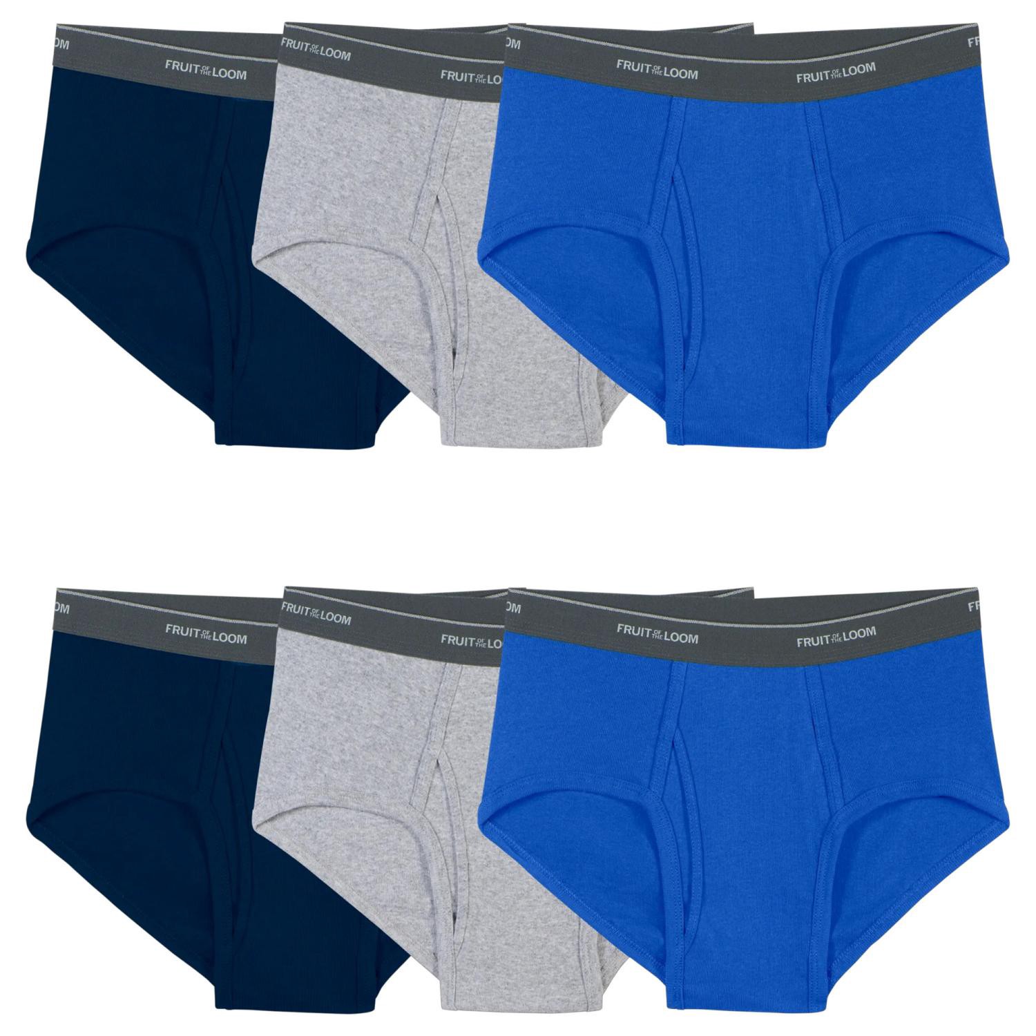 slide 1 of 5, Fruit Of The Loom Men's Mid-Rise Brief, Assorted 6 Pack, Size Medium, 6 ct
