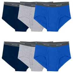 Fruit Of The Loom Men's Mid-Rise Brief, Assorted 6 Pack, Size Medium
