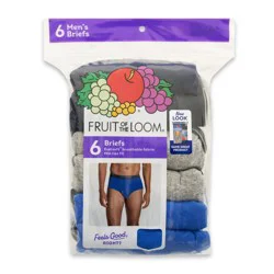 Fruit Of The Loom Men's Mid-Rise Brief, Assorted 6 Pack, Size Medium