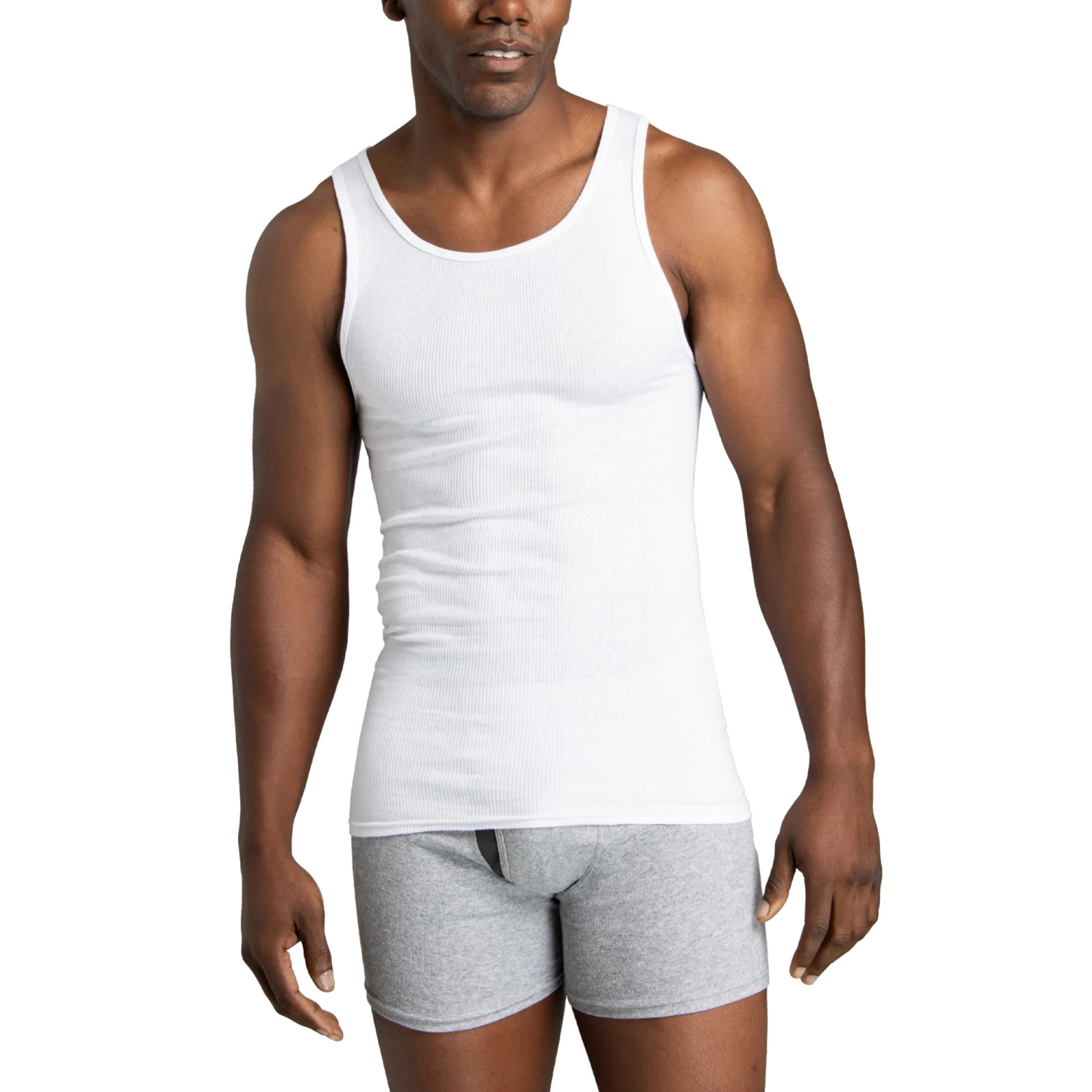 slide 2 of 5, Fruit of the Loom Men's A-Shirts White, Small, 6 ct