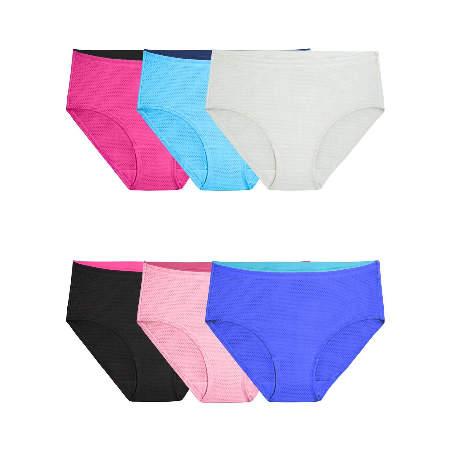 slide 4 of 4, Fruit of the Loom Women's Breathable Micro-Mesh Low Rise Brief, Size: 7, 6 ct