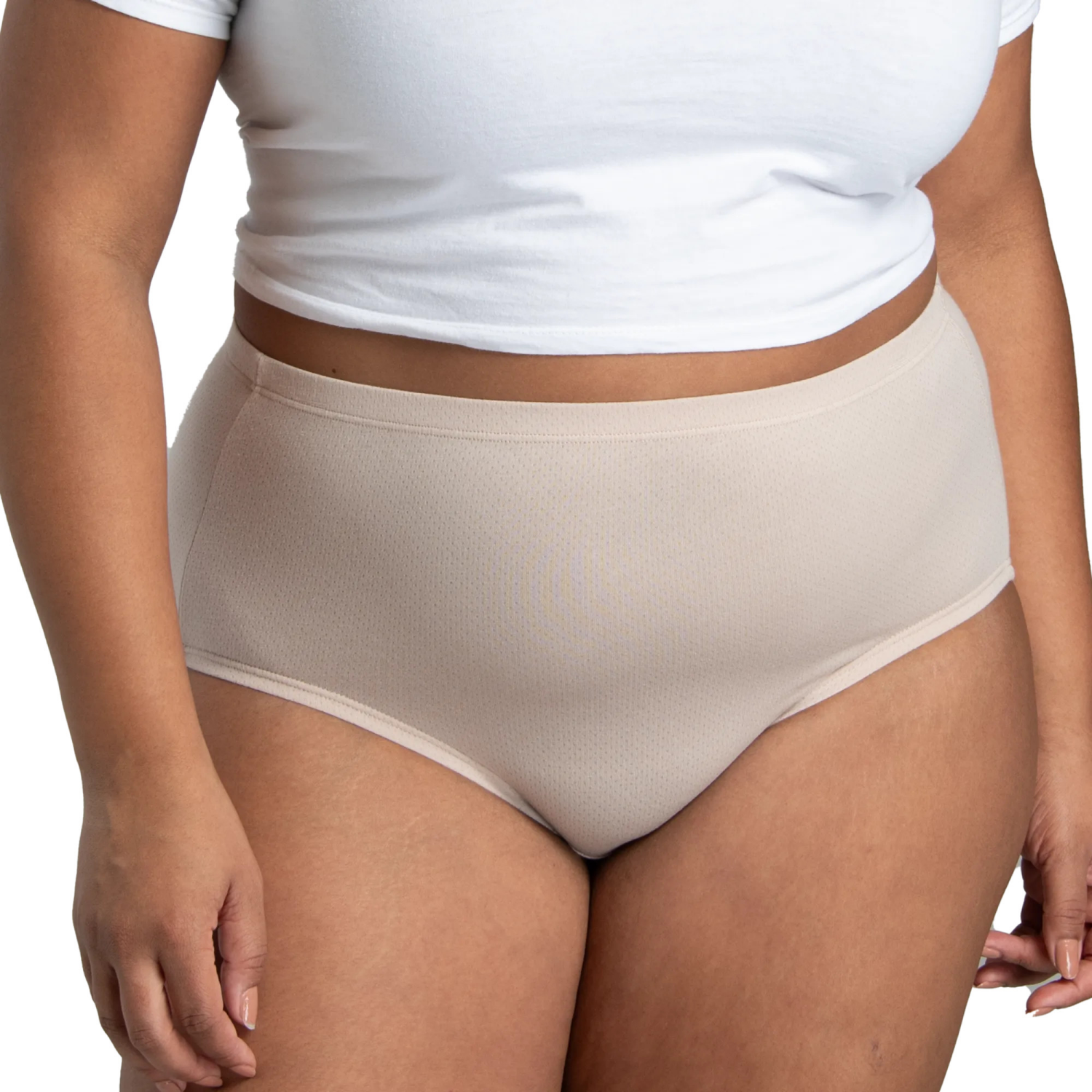 slide 2 of 5, Fruit of the Loom Women's Plus Fit for Me Breathable Cotton-Mesh Brief Underwear, Size: 11, 6 ct