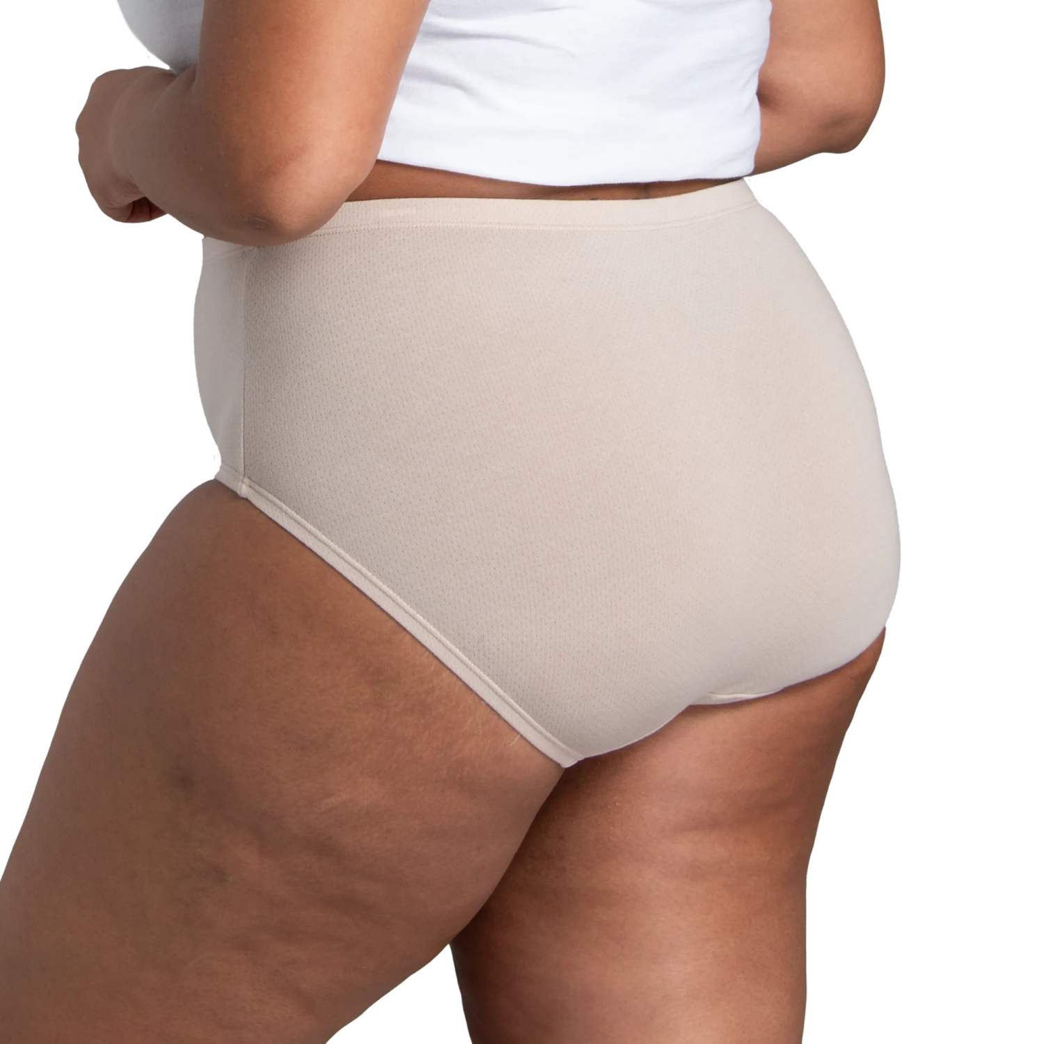 slide 4 of 5, Fruit of the Loom Women's Plus Fit for Me Breathable Cotton-Mesh Brief Underwear, Size: 11, 6 ct