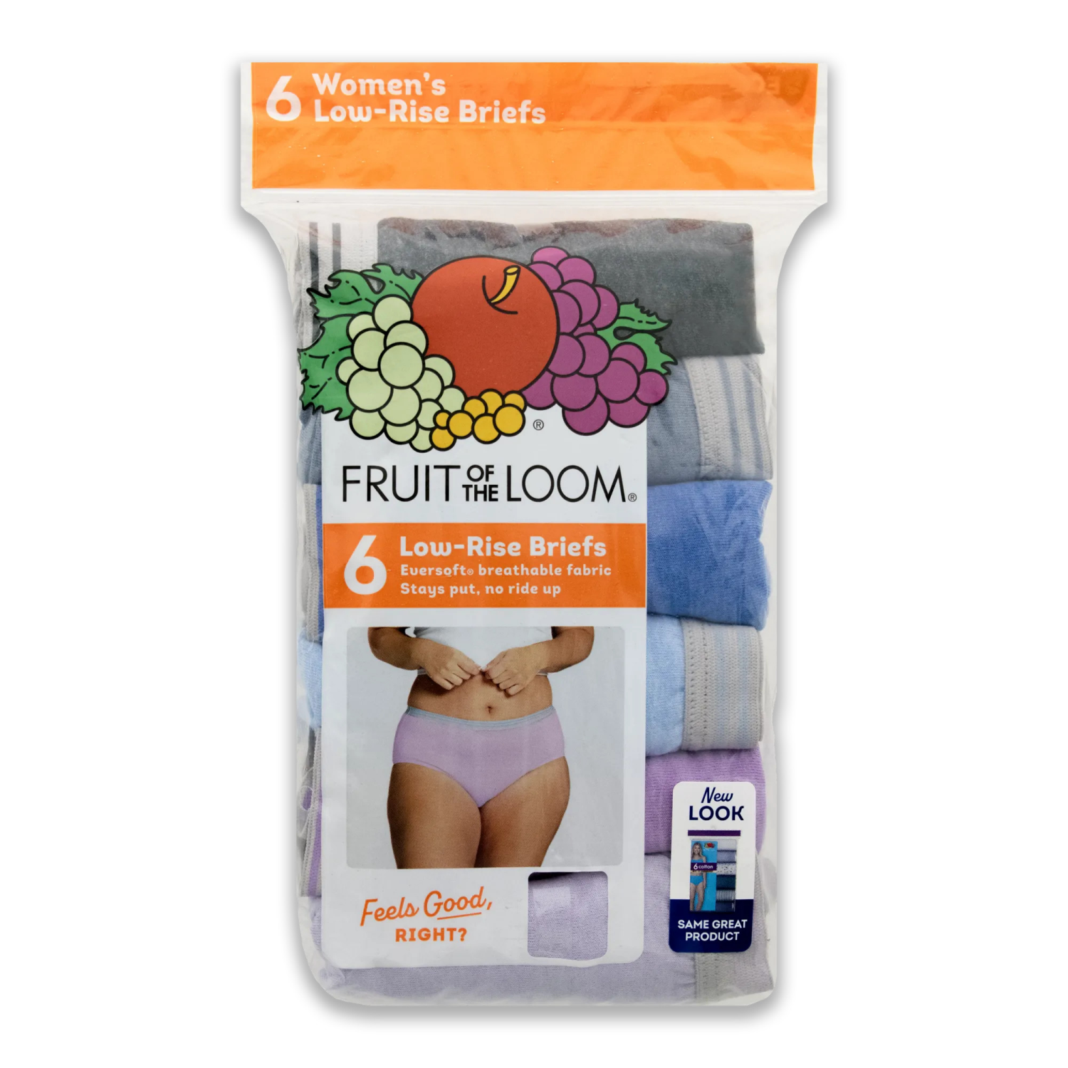 slide 5 of 5, Fruit of the Loom Women's Heather Low Rise Brief Panty, Size: 9, 6 ct