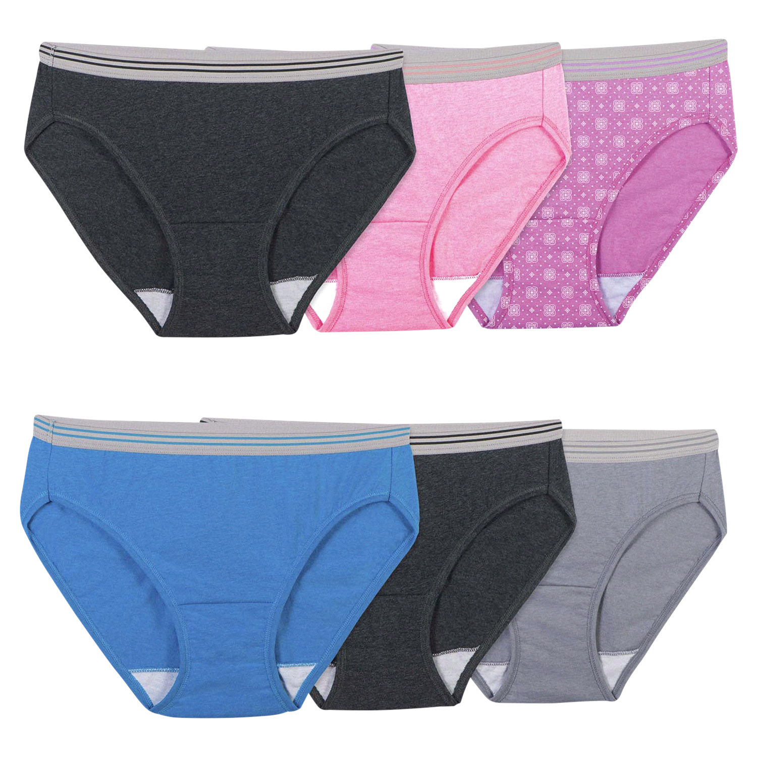 slide 4 of 4, Fruit of the Loom Women's Assorted Heather Bikini Panty, Size: 8, 6 ct