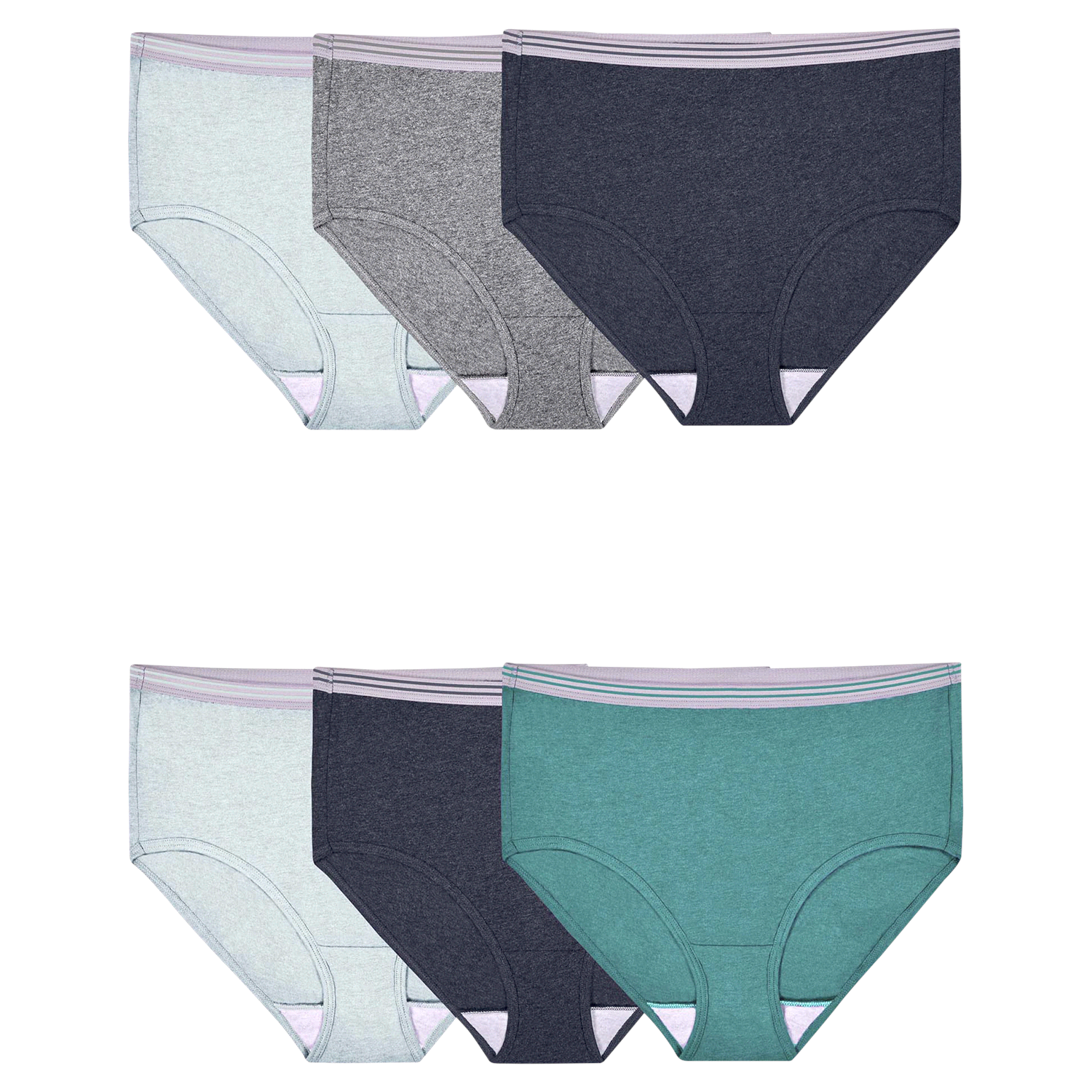 slide 4 of 4, Fruit of the Loom Women's Assorted Heather Brief Underwear, Size: 6, 6 ct