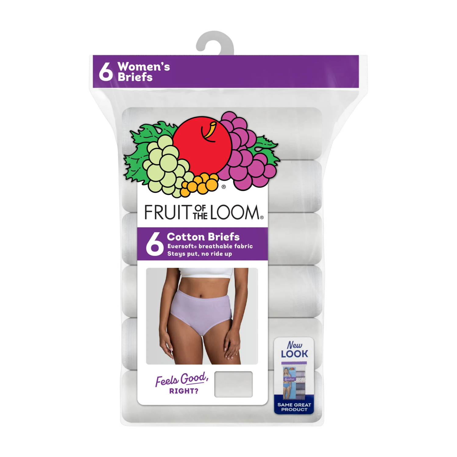 slide 5 of 5, Fruit of the Loom FOL 6PK COTTON BRIEF 6DBRIW2 WHITE 8, 6 ct