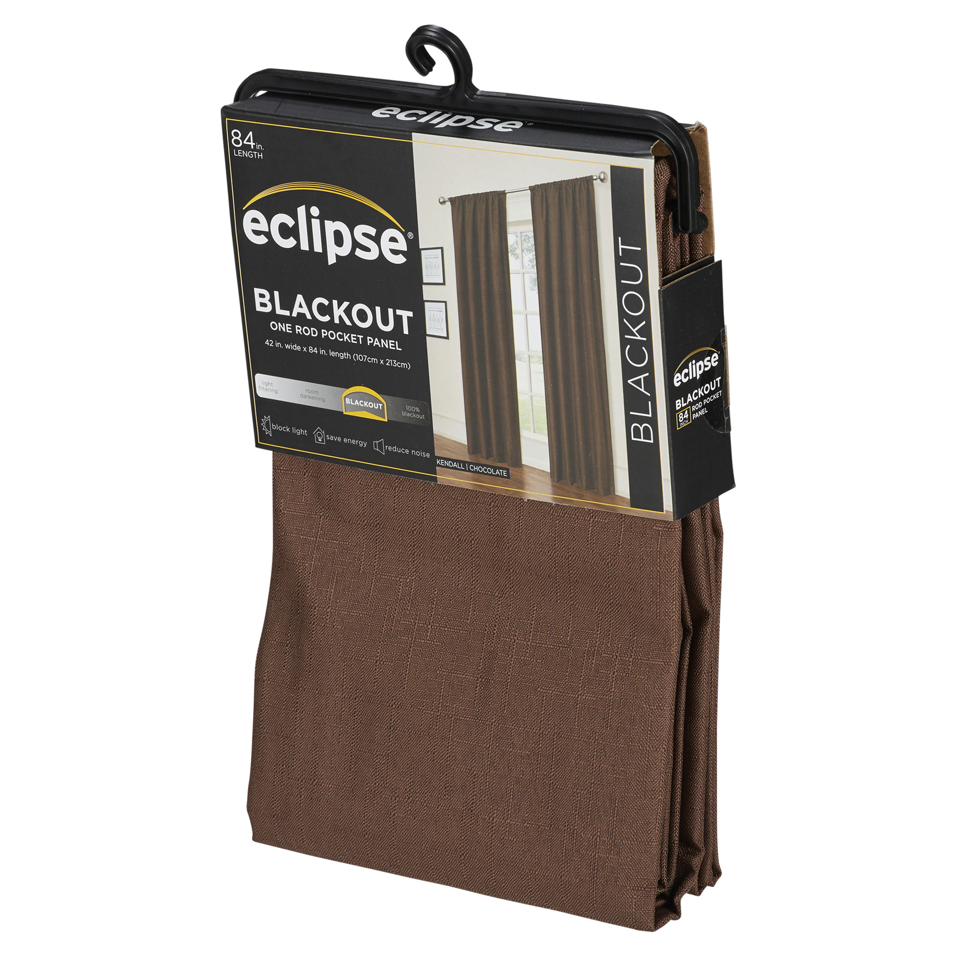 slide 25 of 29, Eclipse Kendall Blackout Window Curtain Panel - 84" - Chocolate, 1 ct