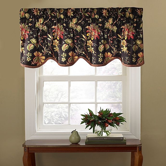 slide 1 of 1, Waverly Felicite Window Valance - Noir, 1 ct