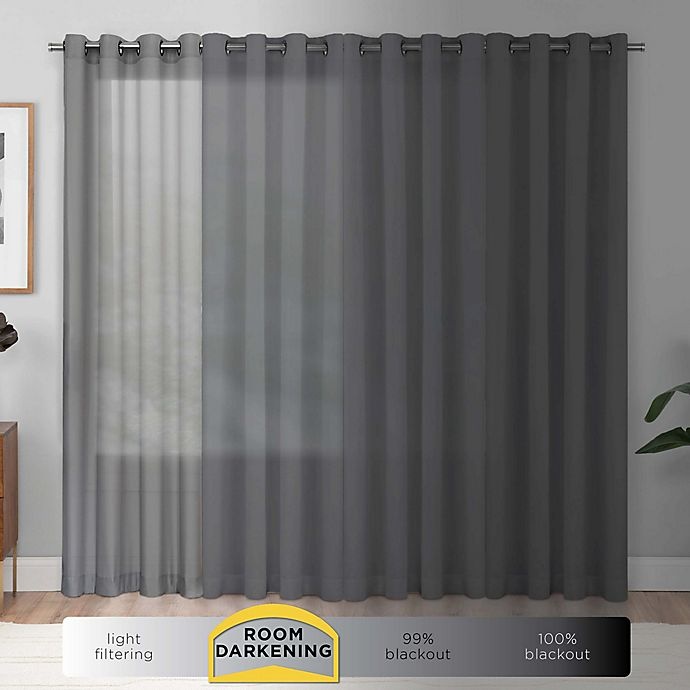 slide 6 of 7, Eclipse Bryson Grommet Room Darkening Window Curtain Panel - Latte, 108 in