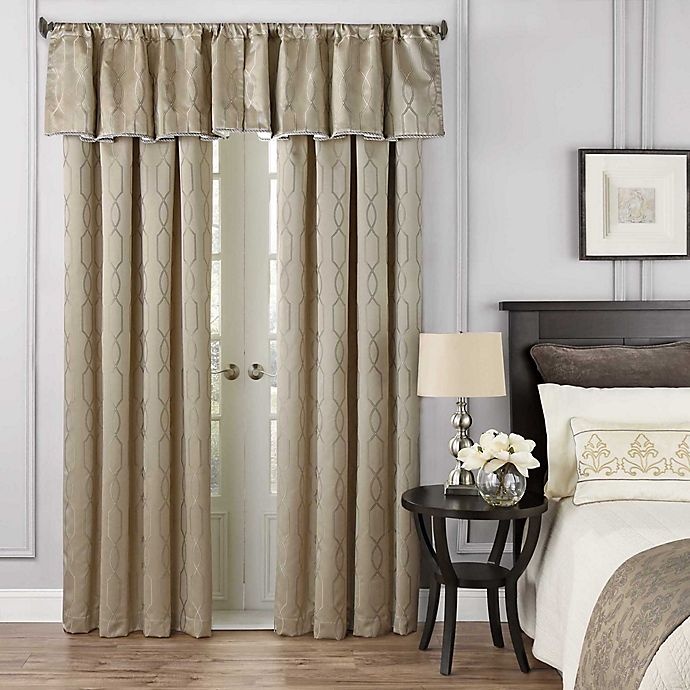 slide 2 of 2, Beautyrest Yvon Rod Pocket/Back Tab Room Darkening Window Curtain Panel - Champagne, 95 in