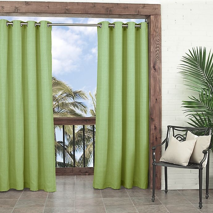 slide 1 of 5, Waverly Sun-n-Shade Key Largo Grommet Indoor/Outdoor Window Curtain Panel, 84 in