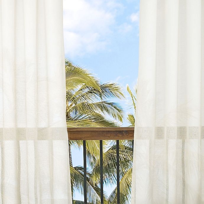 slide 4 of 4, Waverly Resort Sun-n-Shade Sheer Grommet Window Curtain Panel - Ivory, 95 in