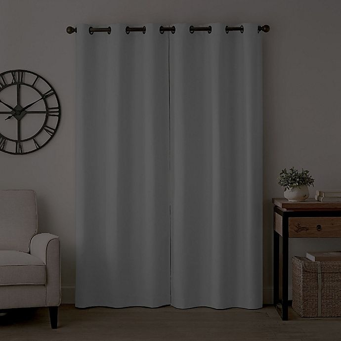 slide 6 of 8, Eclipse Gabriella Grommet Blackout Window Curtain Panel - Light Grey, 95 in