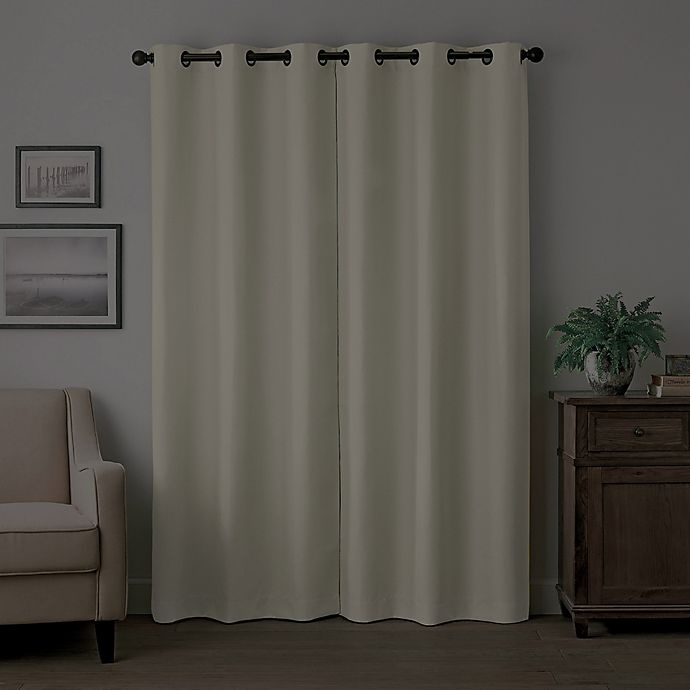 slide 5 of 8, Eclipse Martina Grommet Blackout Window Curtain Panel - Ivory, 108 in
