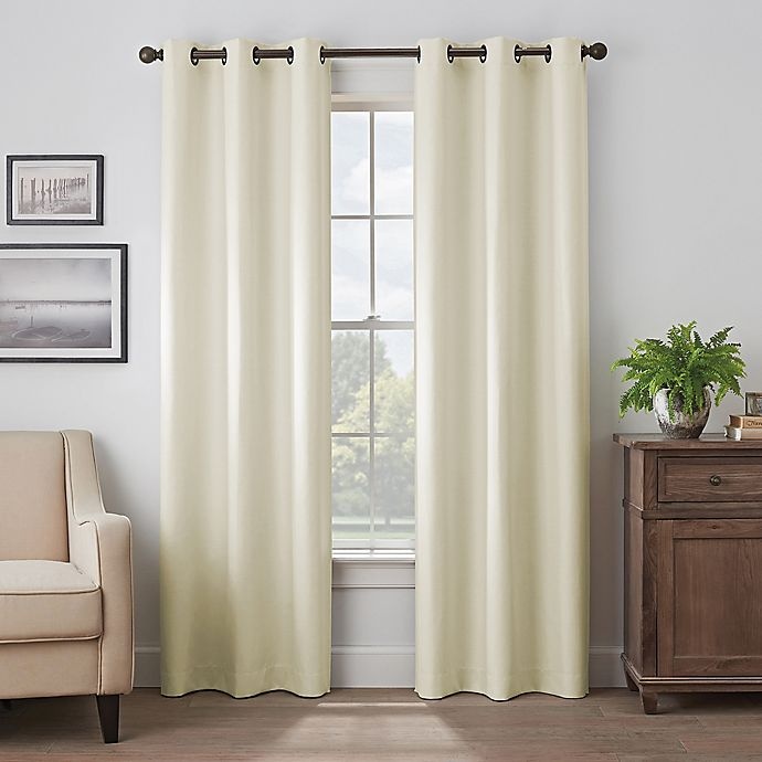 slide 1 of 8, Eclipse Martina Grommet Blackout Window Curtain Panel - Ivory, 108 in