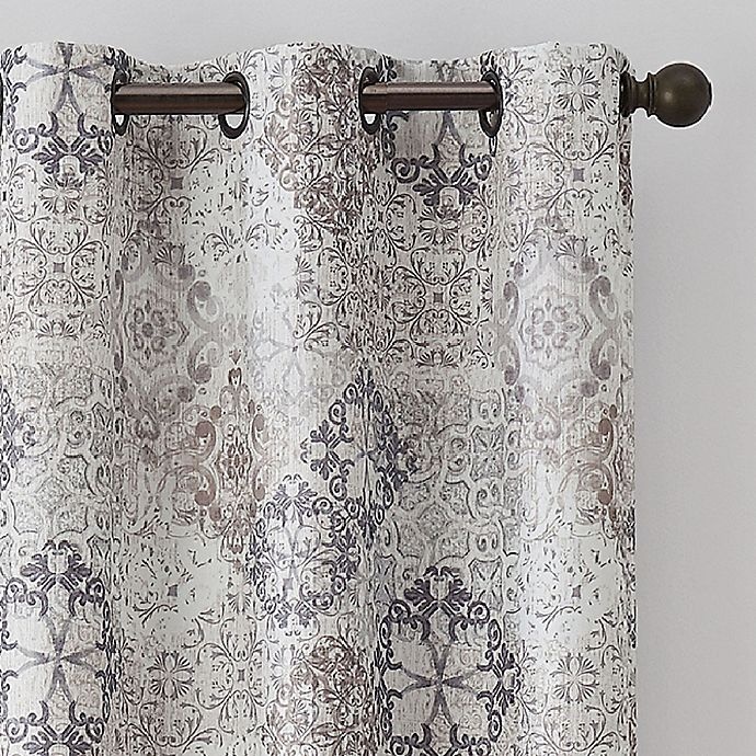 slide 6 of 8, Eclipse Martina Medallion Grommet 100% Blackout Window Curtain Panel - Taupe, 63 in