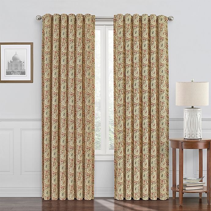 slide 1 of 6, Waverly Paisley Verveine Room Darkening Window Curtain Panel - Bayberry, 63 in