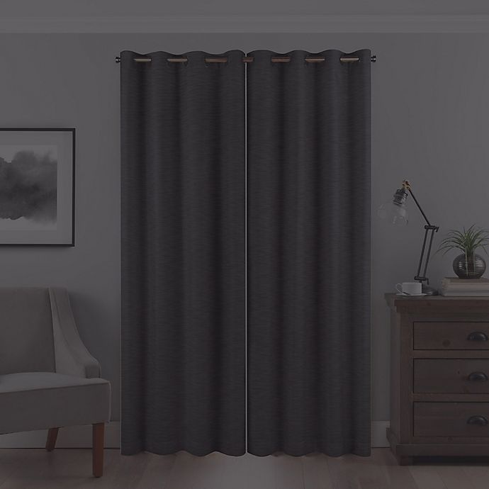 slide 5 of 8, Eclipse Warren Grommet Room-Darkening Window Curtain Panel - Charcoal, 108 in