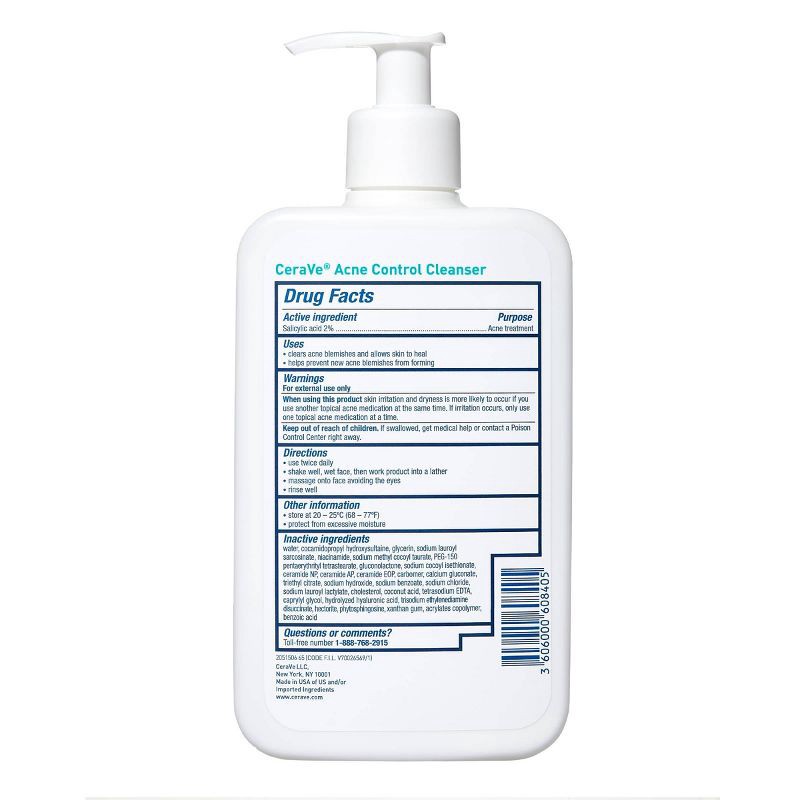 slide 2 of 9, CeraVe Acne Face Cleanser with 2% Salicylic Acid and Purifying Clay for Oily Skin - 16 fl oz, 16 fl oz