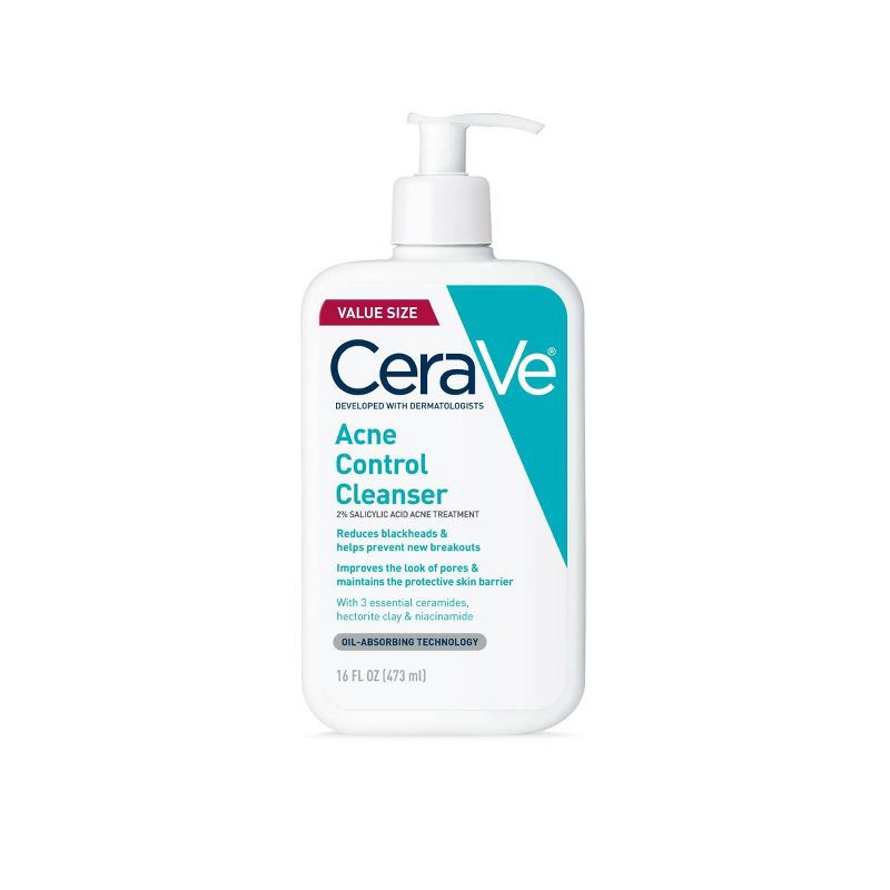 slide 6 of 9, CeraVe Acne Face Cleanser with 2% Salicylic Acid and Purifying Clay for Oily Skin - 16 fl oz, 16 fl oz