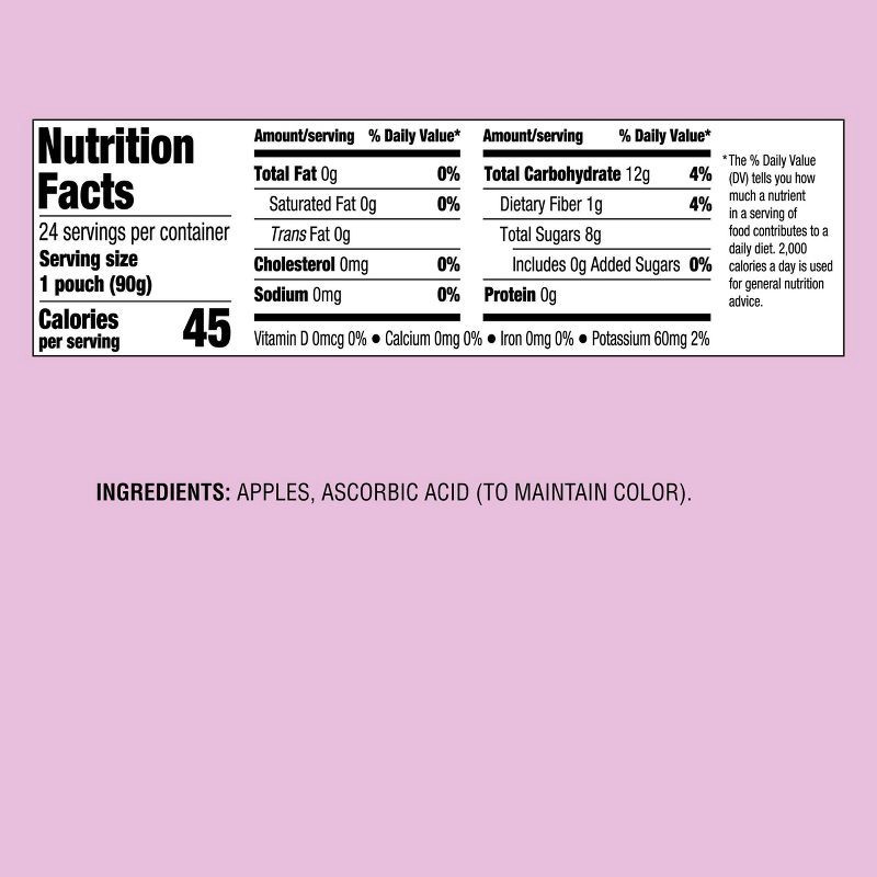 slide 5 of 5, Valentine's Unsweetened Apple Fruit Puree Pouches - 4.76lb/24ct - Good & Gather™, 4.76 lb, 24 ct