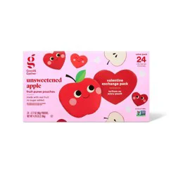 Valentine's Unsweetened Apple Fruit Puree Pouches - 4.76lb/24ct - Good & Gather™