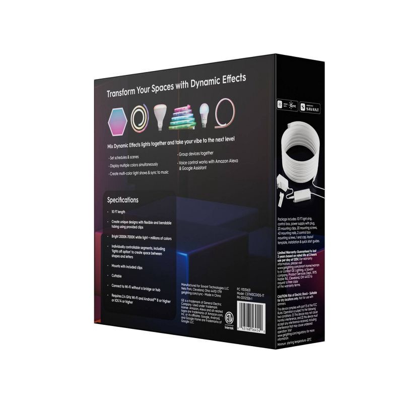 slide 3 of 9, GE Household Lighting GE 10' CYNC Dynamic Effects Rope Neon, 1 ct