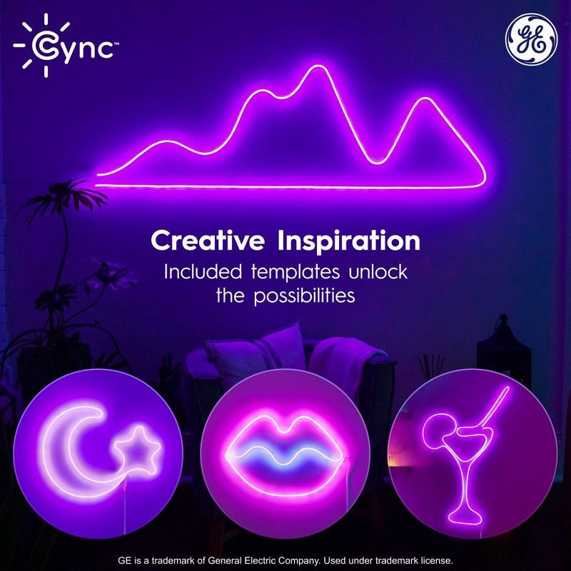 slide 7 of 9, GE Household Lighting GE 10' CYNC Dynamic Effects Rope Neon, 1 ct