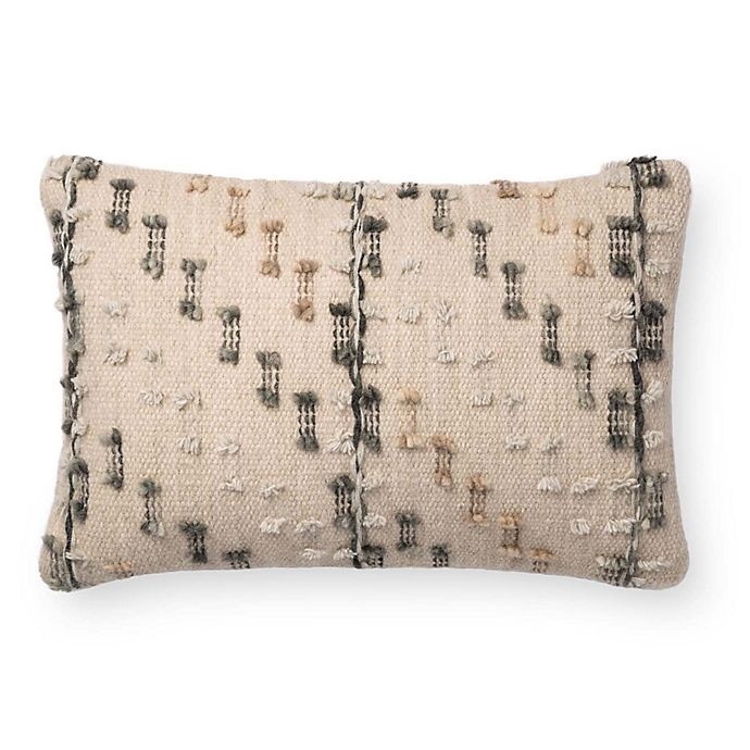 slide 1 of 3, Magnolia Home By Joanna Gaines Magnolia Home Percy Oblong Throw Pillow - Grey, 1 ct