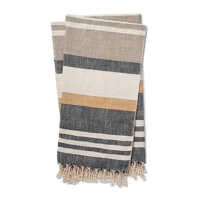 slide 1 of 1, Magnolia Home By Joanna Gaines Maye Throw Blanket - Charcoal, 1 ct