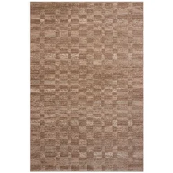 Banner Geometric Area Rug with Fringe, 63 in x 90 in, Rust Sand