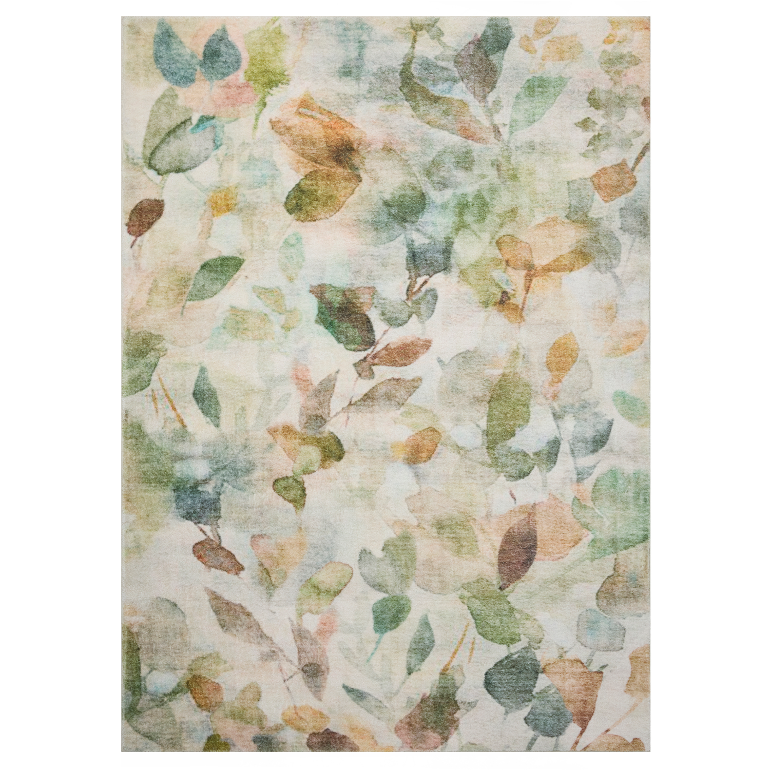 slide 1 of 4, Remi Multi Botanical Plush Area Rug, 60 in x 84 in, Green Tan, 1 ct