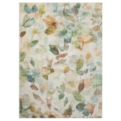 Remi Multi Botanical Plush Area Rug, 60 in x 84 in, Green Tan