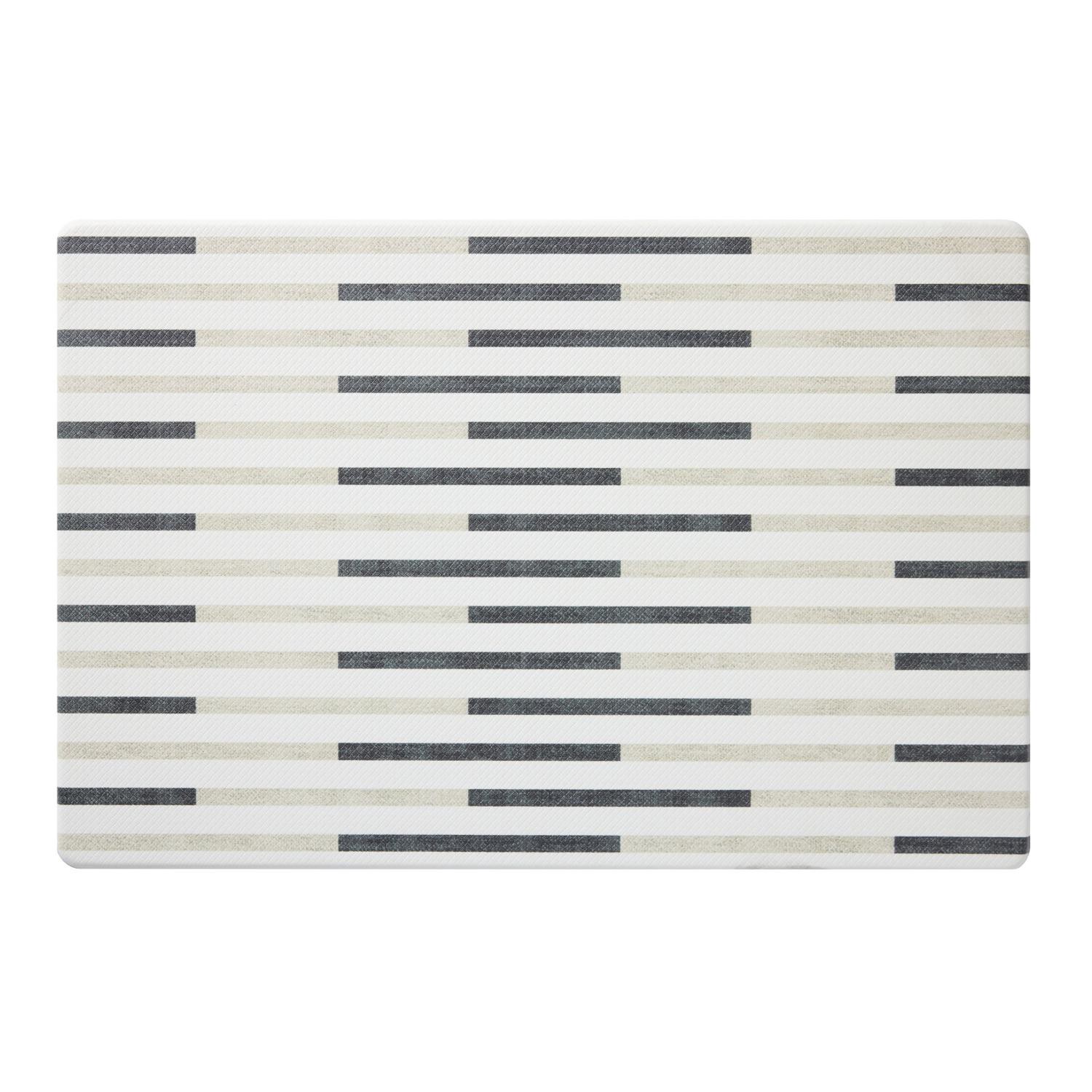 slide 1 of 3, Loloi Stripe Kitchen Comfort Mat, 20 In X 34 In, Gray Multi, 20 x 30