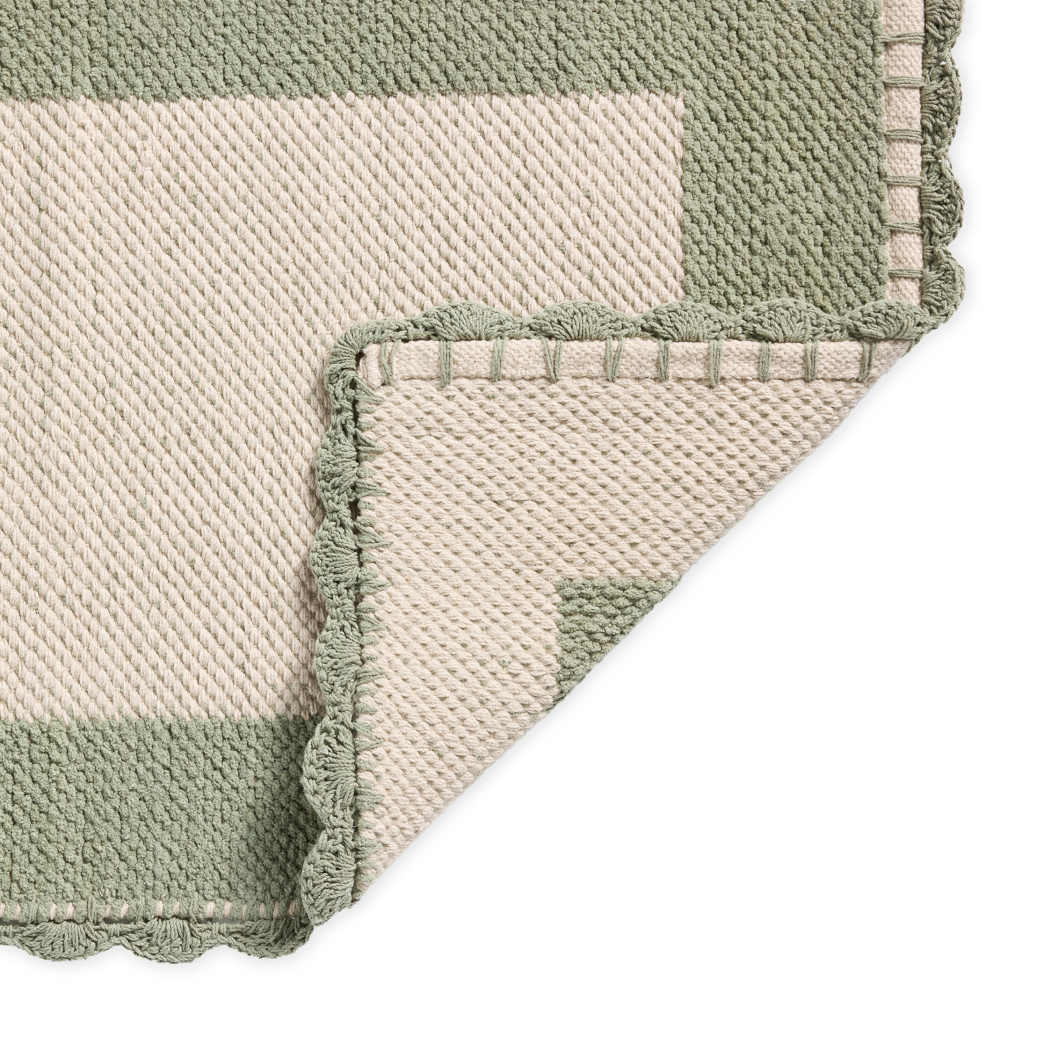 slide 2 of 4, Loloi Sylvie Cotton Scatter Rug, 30 in x 45 in, Green, 30 x 45 