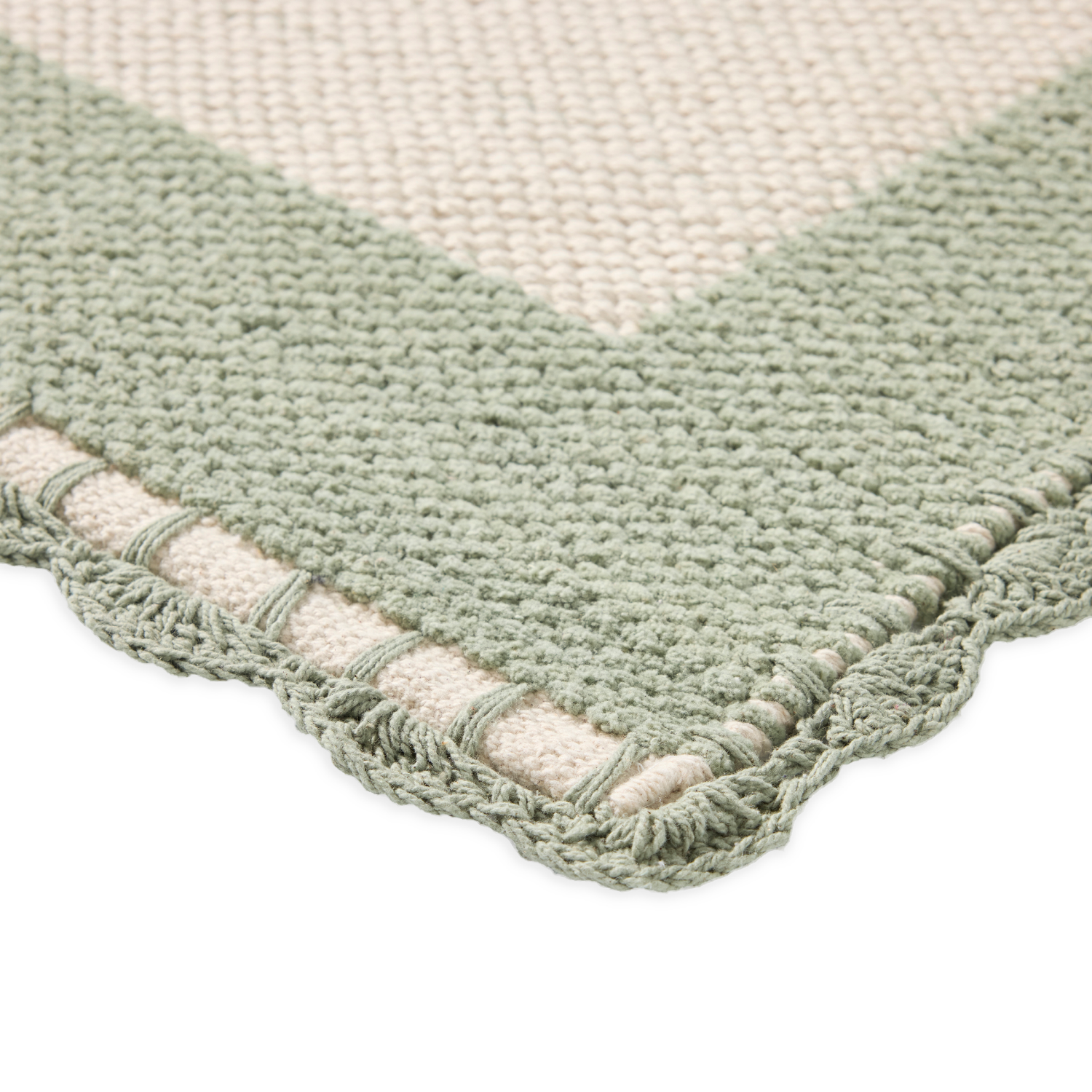 slide 3 of 4, Loloi Sylvie Cotton Scatter Rug, 30 in x 45 in, Green, 30 x 45 