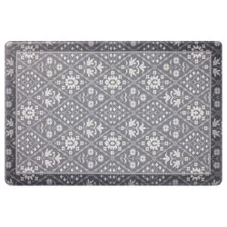 Loloi Bordered Geo Kitchen Comfort Mat, 20 In X 30 In, Gray