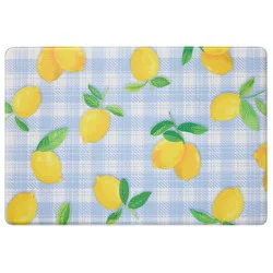 Loloi Gingham Lemons Kitchen Comfort Mat, 20 In X 30 In, Blue