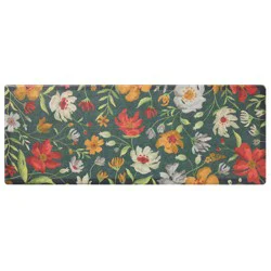 Loloi Moody Floral Double Sink Kitchen Comfort Mat, 18 In X 48 In, Black Multi
