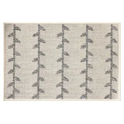 Loloi Climbing Vines All-Purpose Mat, 20 In X 30 In, Cream Gray