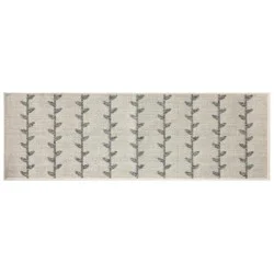 Loloi Climbing Vines All-Purpose Runner Mat, 20 In X 60 In, Cream Gray