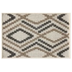 Loloi Horizontal Diamonds All-Purpose Mat, 20 In X 30 In, Tan Black