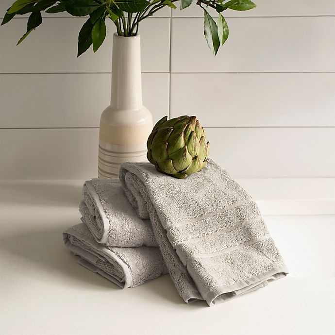 slide 4 of 4, Cariloha Turkish Cotton/Viscose Blend Hand Towels - Grey, 3 ct