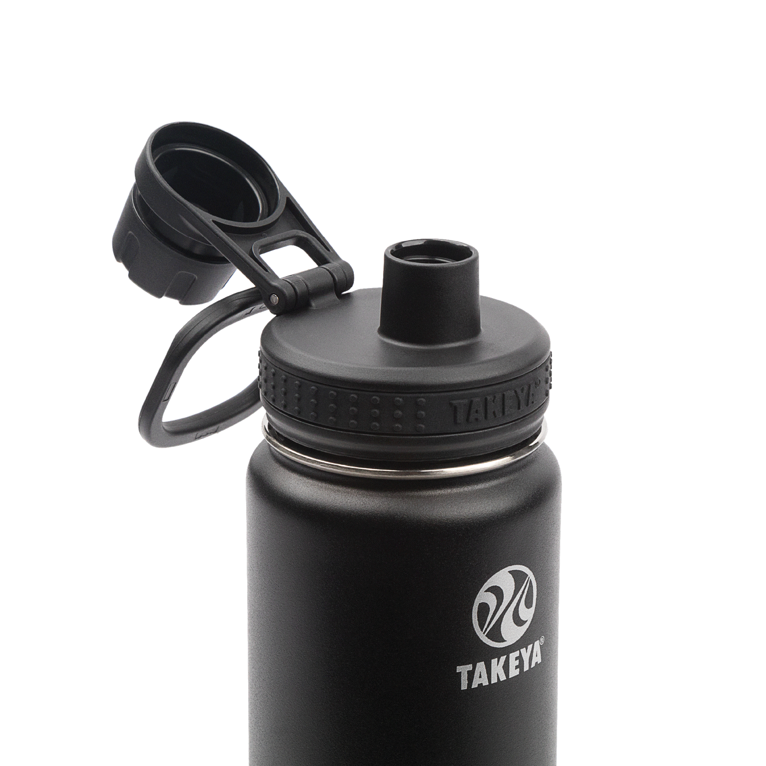 slide 2 of 3, Takeya Actives Insulated Stainless Steel Spout Lid Water Bottle - Onyx, 24 oz