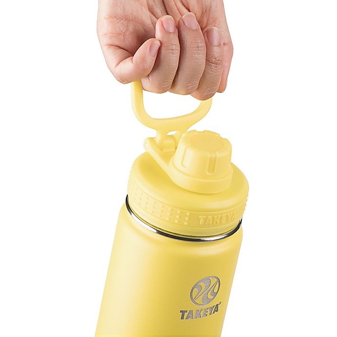 slide 2 of 7, Takeya Actives Insulated Stainless Steel Water Bottle with Spout Lid - Canary, 24 oz