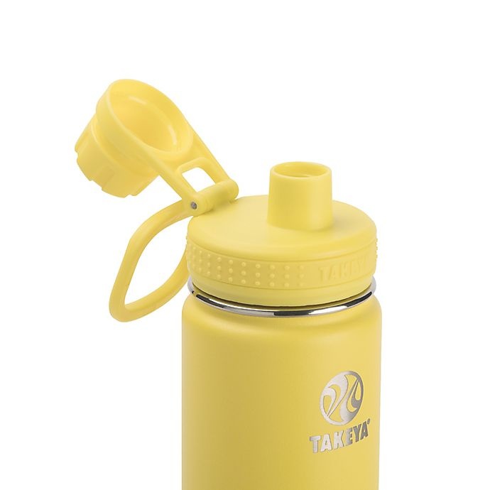 slide 3 of 7, Takeya Actives Insulated Stainless Steel Water Bottle with Spout Lid - Canary, 24 oz